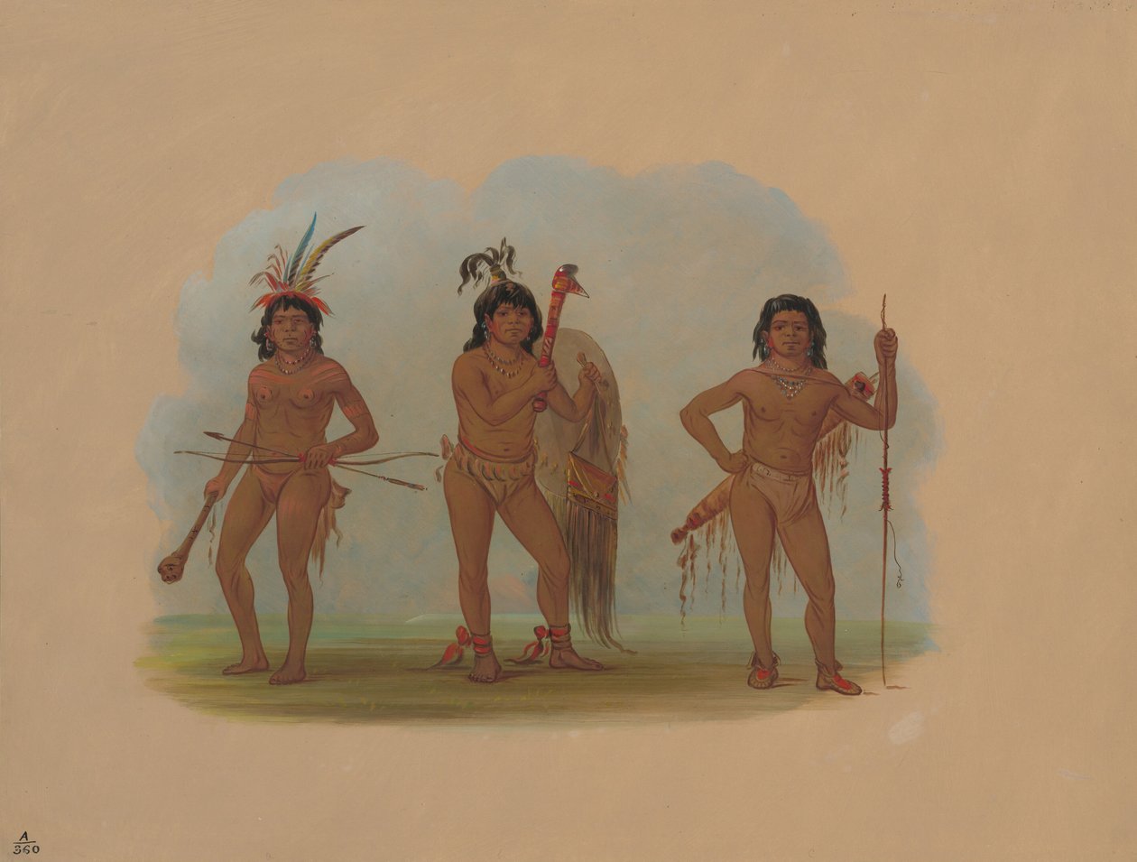 Tre Zurumati-indianere, 18541869. av George Catlin
