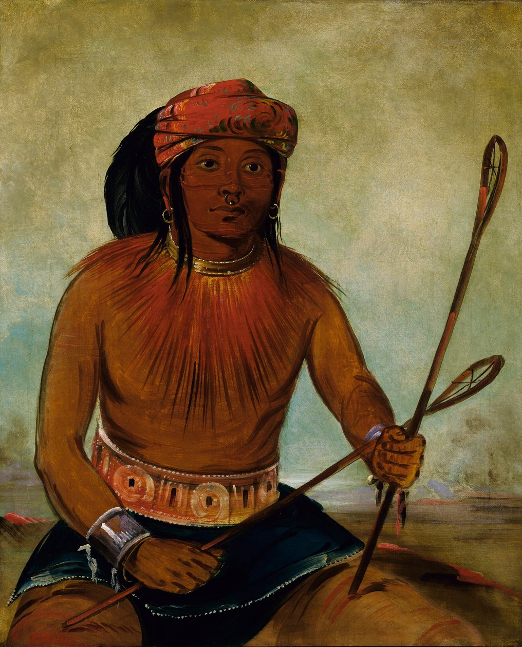 Tul-lock-chísh-ko, drikker steinens saft av George Catlin