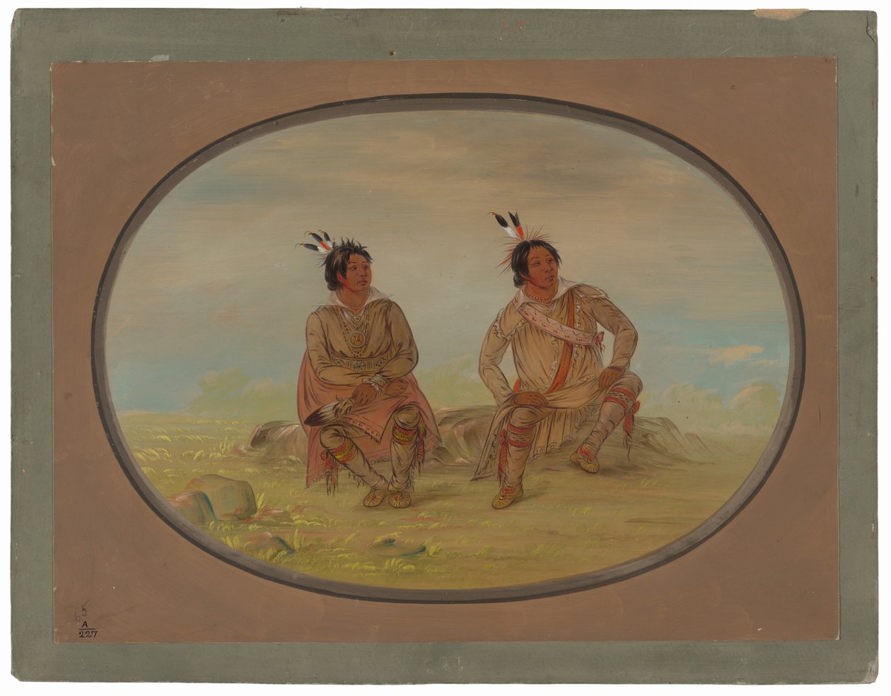 To Choctaw-indianere av George Catlin