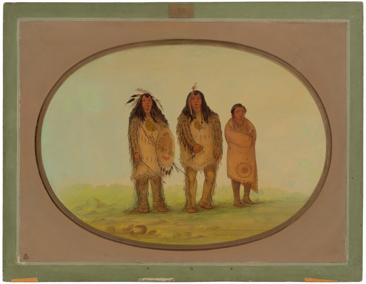 To Nezperce Warriors og en gutt av George Catlin