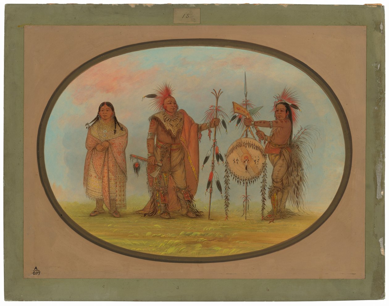 To Saukie Chiefs og en kvinne av George Catlin