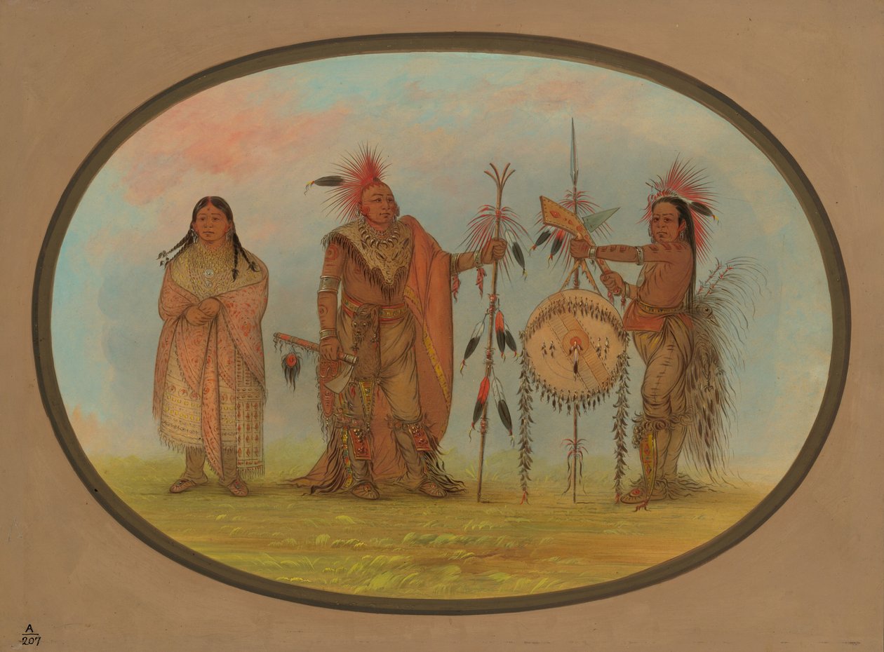 To Saukie-høvdinger og en kvinne, 18611869. av George Catlin