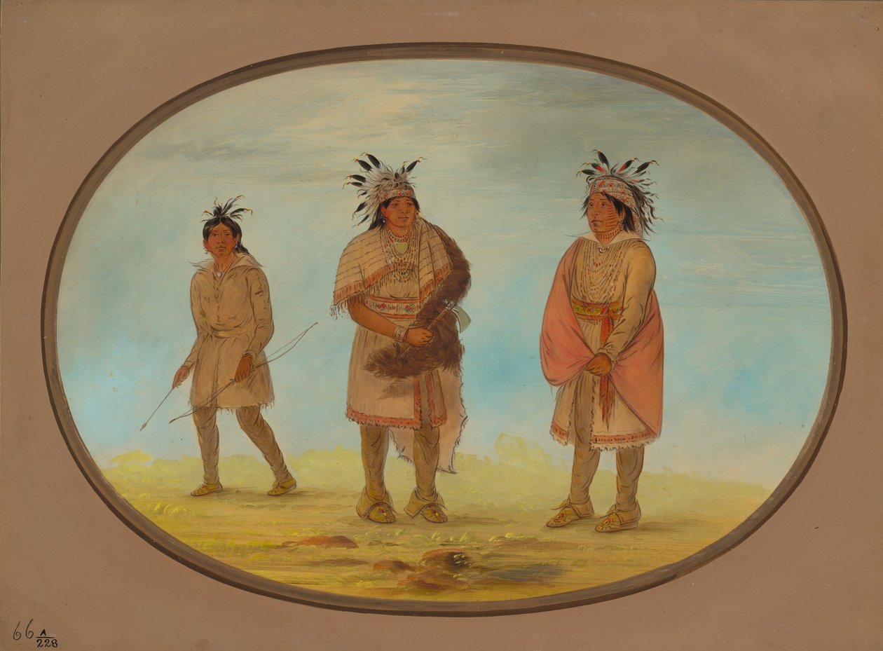 To Weeah-krigere og en kvinne, 18611869. av George Catlin