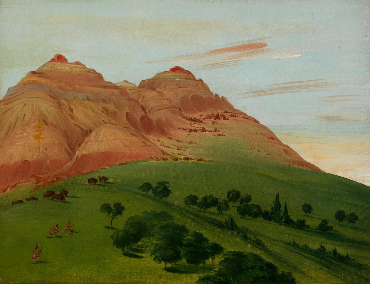 Utsikt i Grand Detour, 1900 Miles ovenfor St. Louis, 1832. av George Catlin