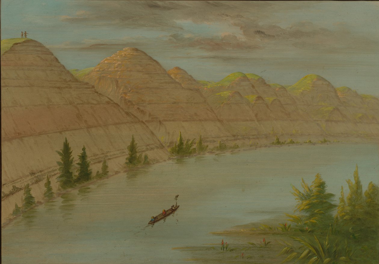 Utsikt i Grand Detour, Upper Missouri, 18611869. av George Catlin