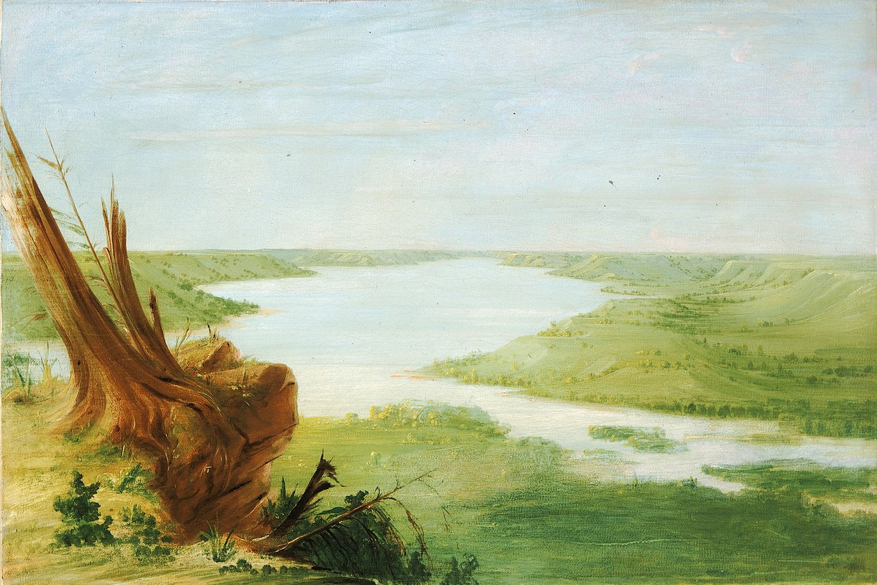 Utsikt over Lake St. Croix, Upper Mississippi, 1835-1836. av George Catlin