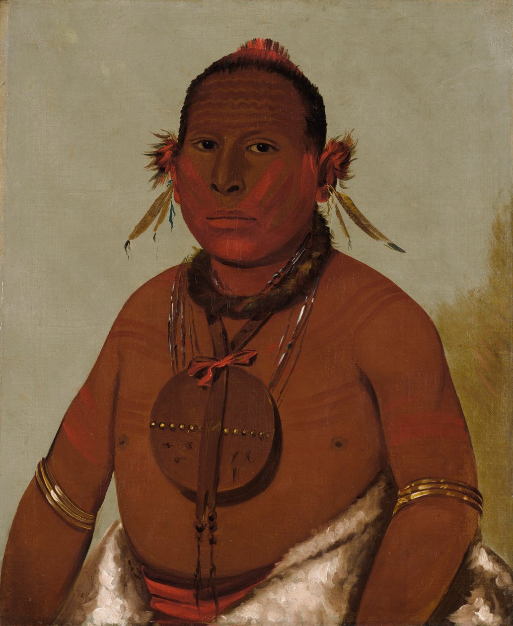 Wa-sáw-me-saw, Brølende torden, Black Hawks yngste sønn av George Catlin