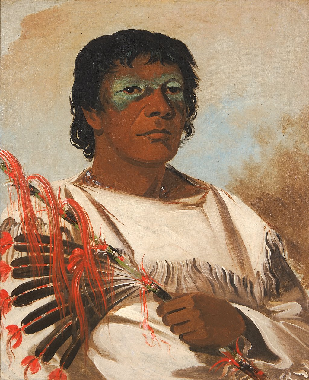 Wah-pe-kée-suck, White Cloud kalt profeten, rådgiver for Black Hawk, 1832. av George Catlin
