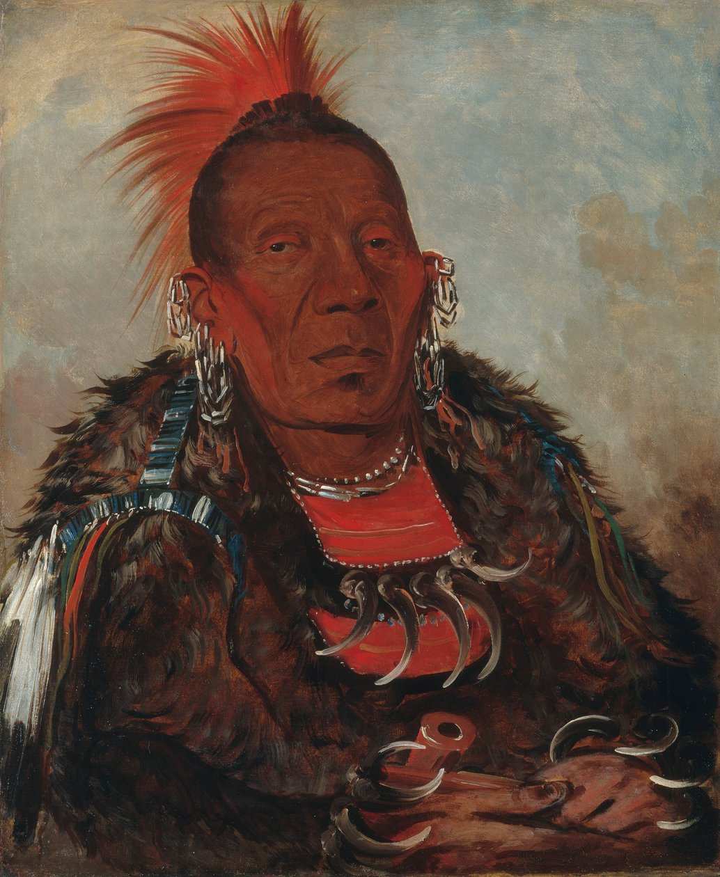 Wah-ro-née-sah, Omkringstanderen, Stammens Høvding av George Catlin