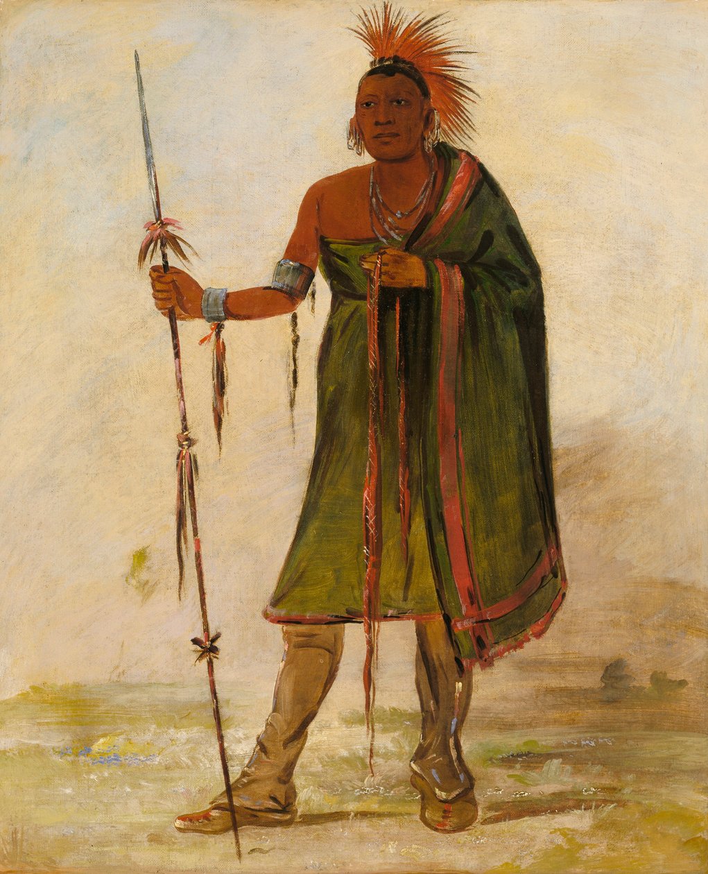 Wash-ím-pe-shee, galning, en fremtredende kriger av George Catlin