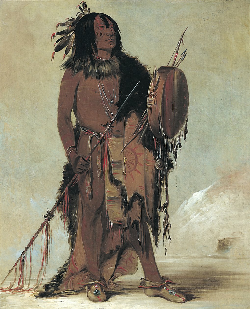 Wún-nes-tou, White Buffalo, en eldre medisinmann, 1832. av George Catlin