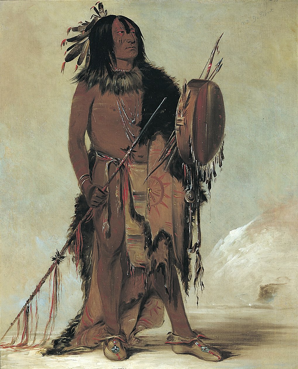 Wún-nes-tou, den hvite bøffelen, en gammel medisinmann av George Catlin
