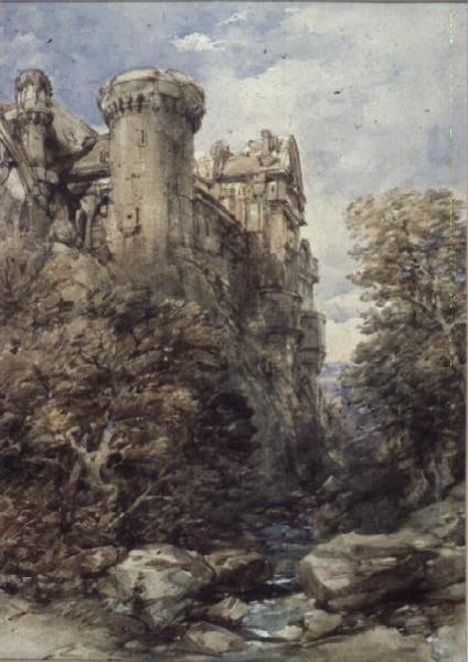 Craigmillar Castle (wc på papir) av George Cattermole