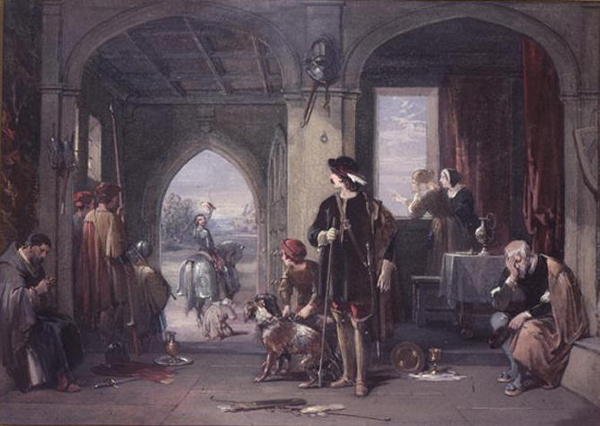 The Rivals Departure (wc på papir) av George Cattermole