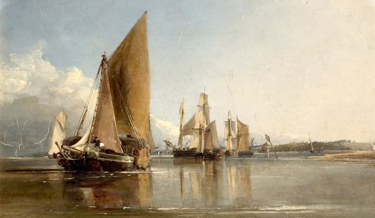 Båter på vei inn i Medway av George Chambers