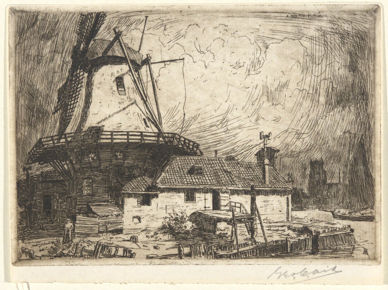 Moulin og Zwyndrecht av George Charles Aid