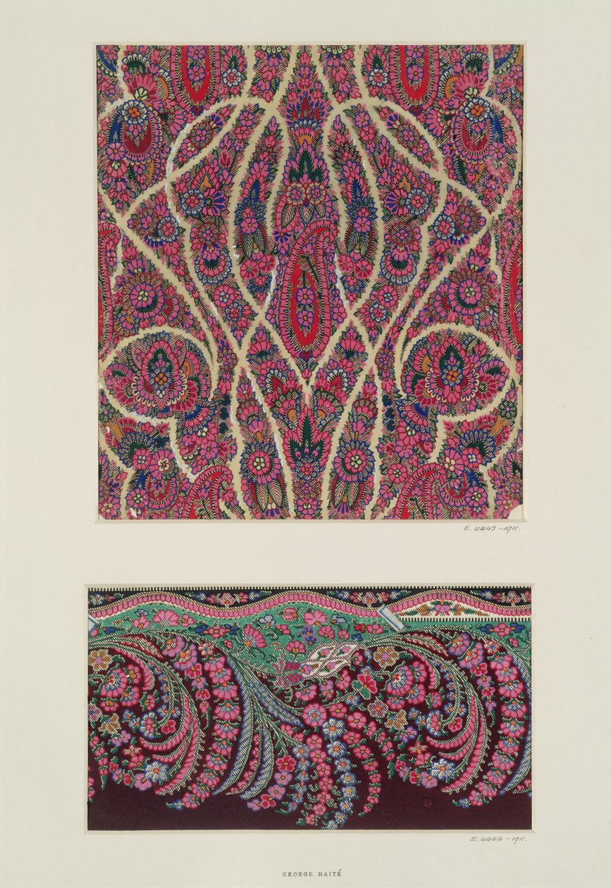 Stoffdesign for Paisley sjal, ca. 1871 av George Charles Haite