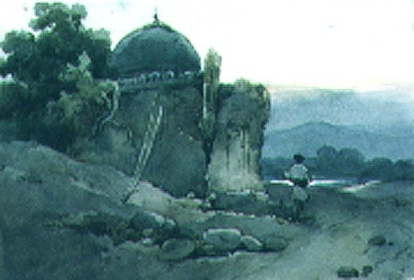 En grav eller del av et tempel av George Chinnery