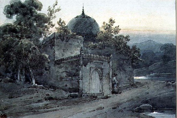 En grav eller del av et tempel av George Chinnery