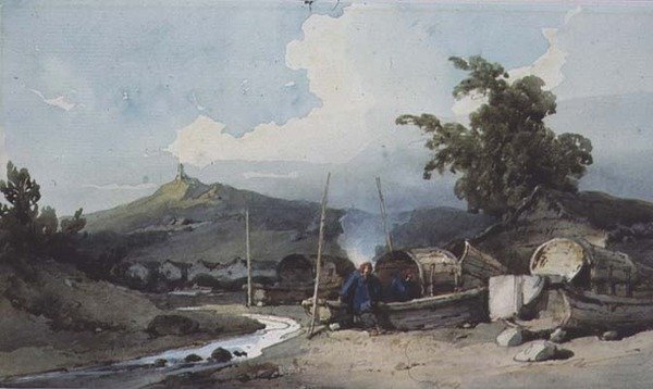 Boat Dwellings, Macao, Kina av George Chinnery