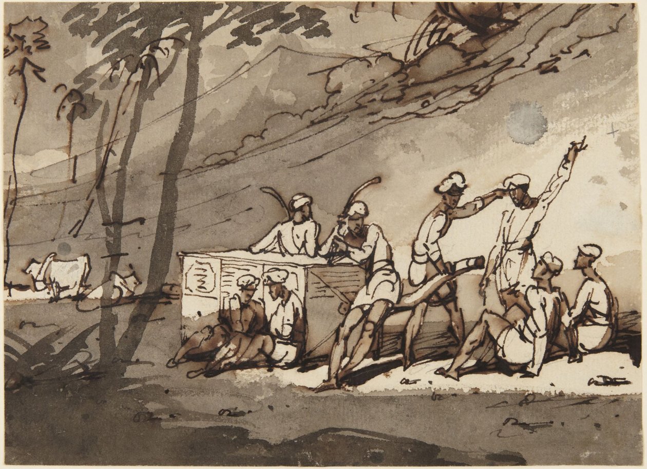Feltovn og figurer av George Chinnery