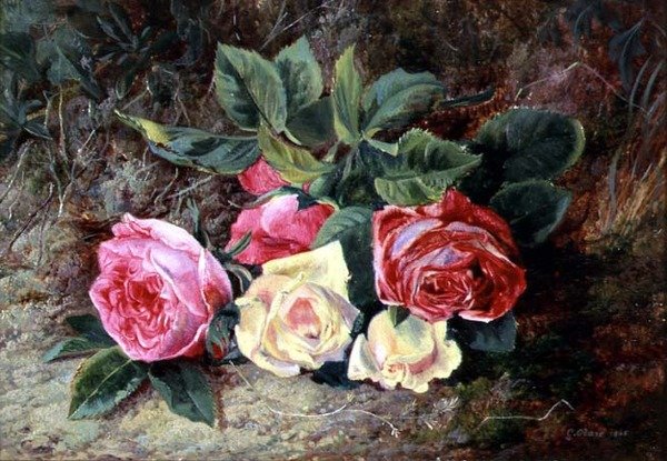 Roses, 1865 (olje) av George Clare