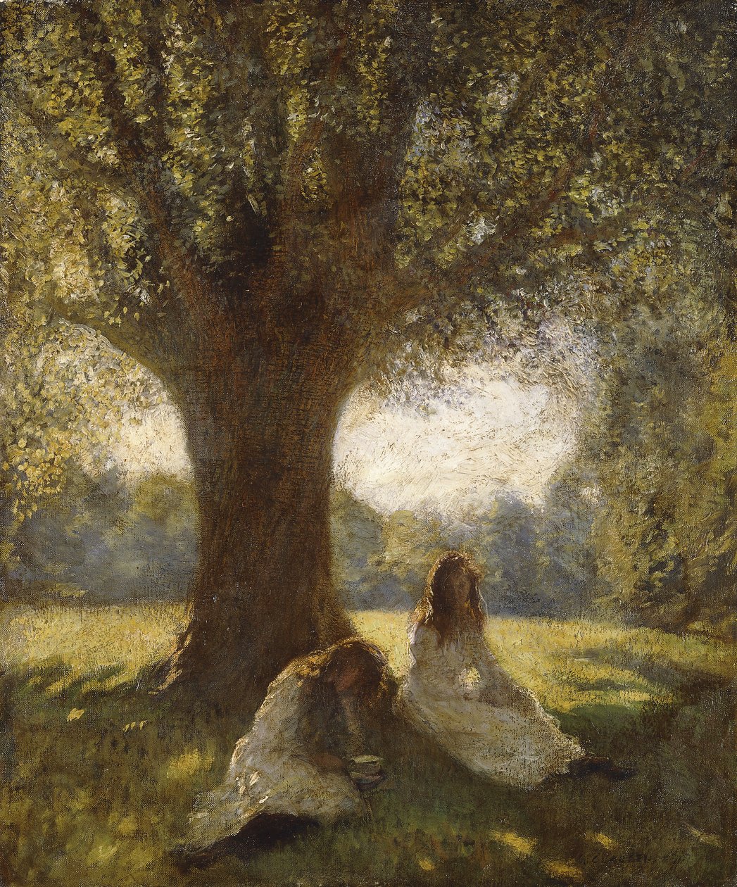 A Shady Spot, ca. 1920 (olje på lerret) av George Clausen