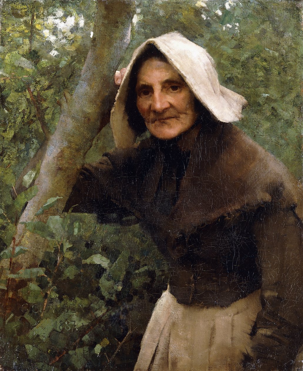 A Toiler Still; En gammel kvinne, Nord-Lincolnshire av George Clausen