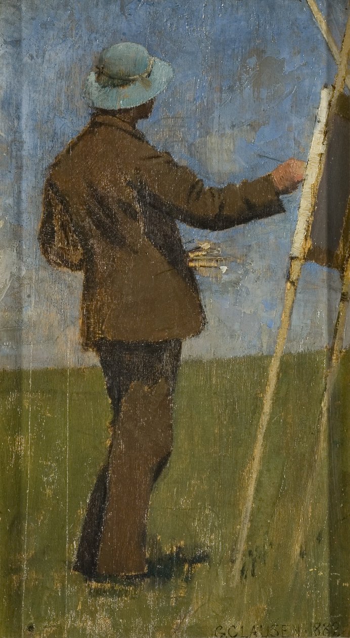 En kunstner som maler utendørs av George Clausen