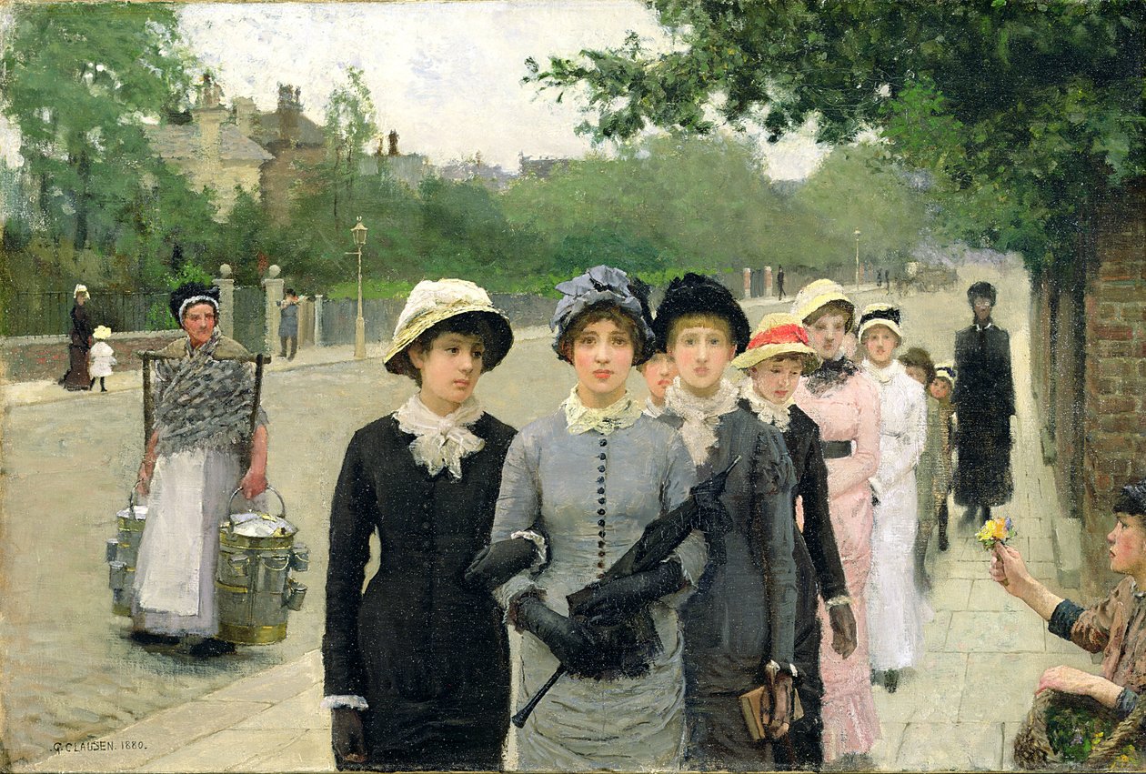 Skolejenter, 1880 av George Clausen