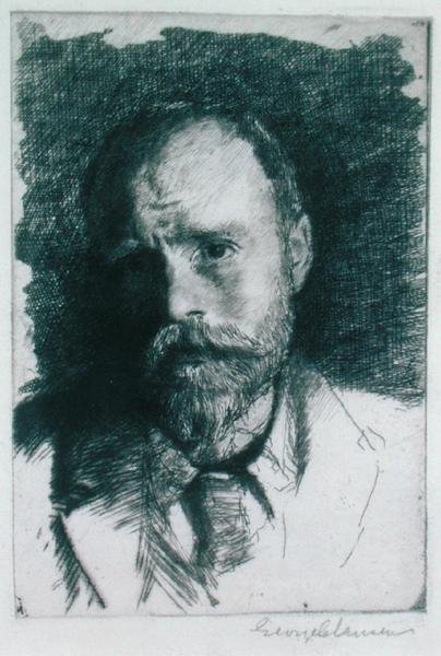 Selvportrett, ca. 1895 (etsing) av George Clausen