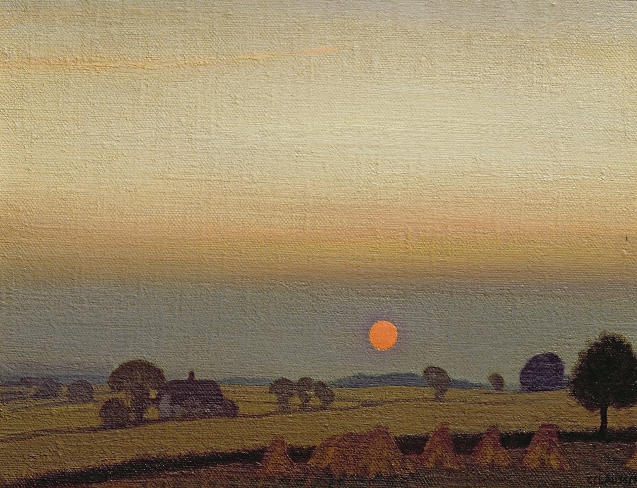 Solnedgang, ca. 1920 av George Clausen