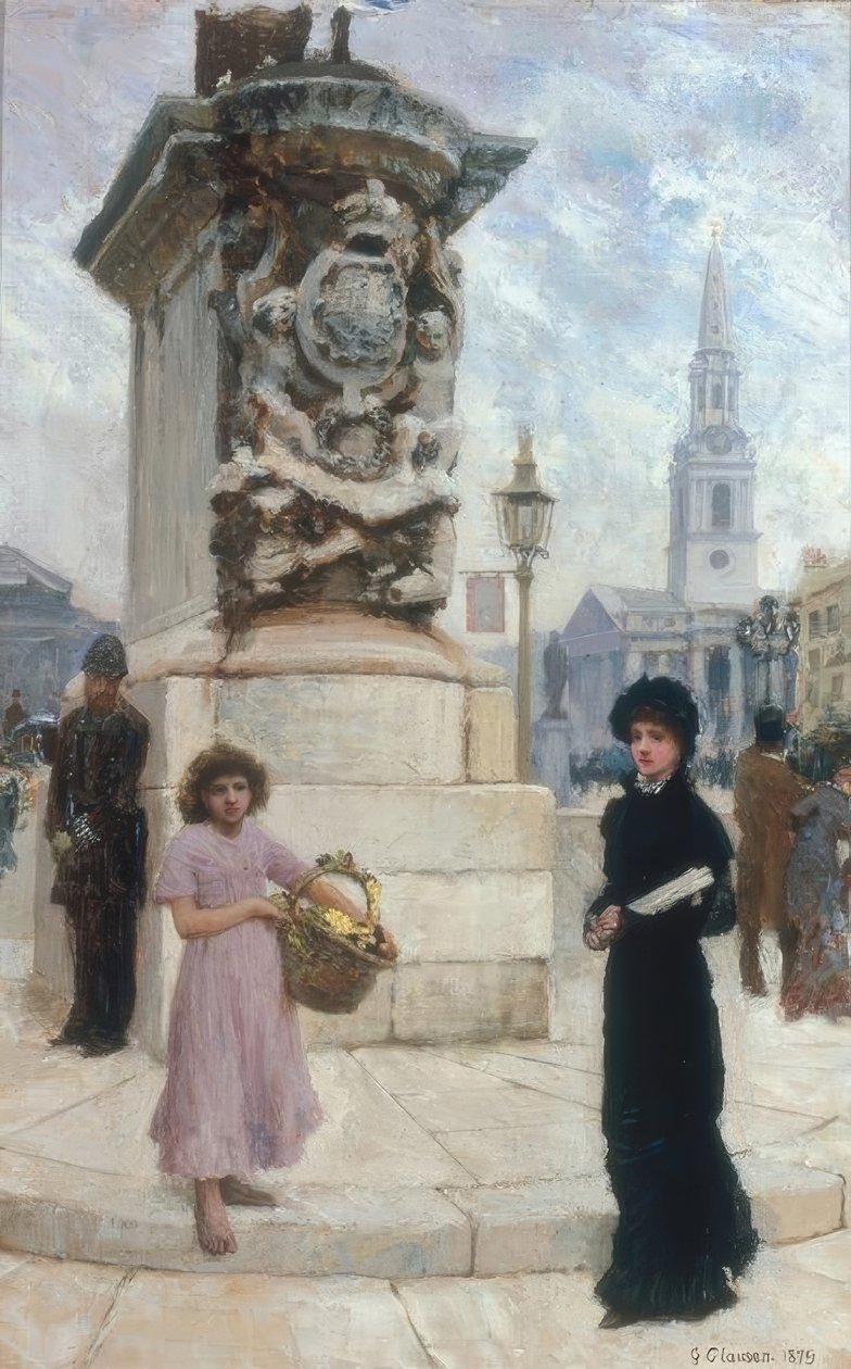Blomsterselgeren, Trafalgar Square av George Clausen
