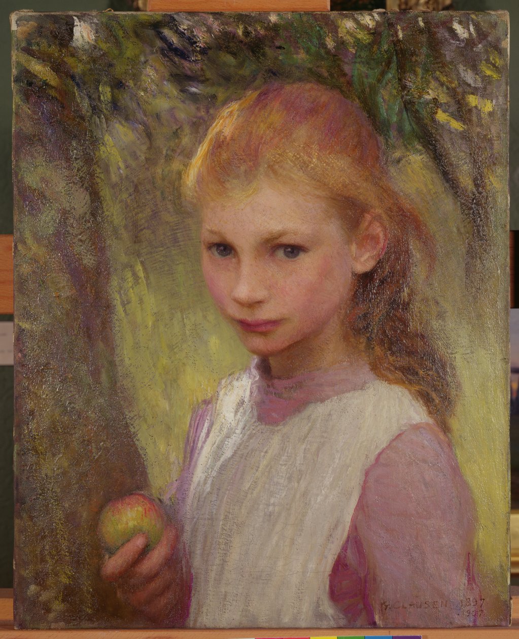 The Shy Child 1897, omarbeidet 1907 (olje på lerret) av George Clausen
