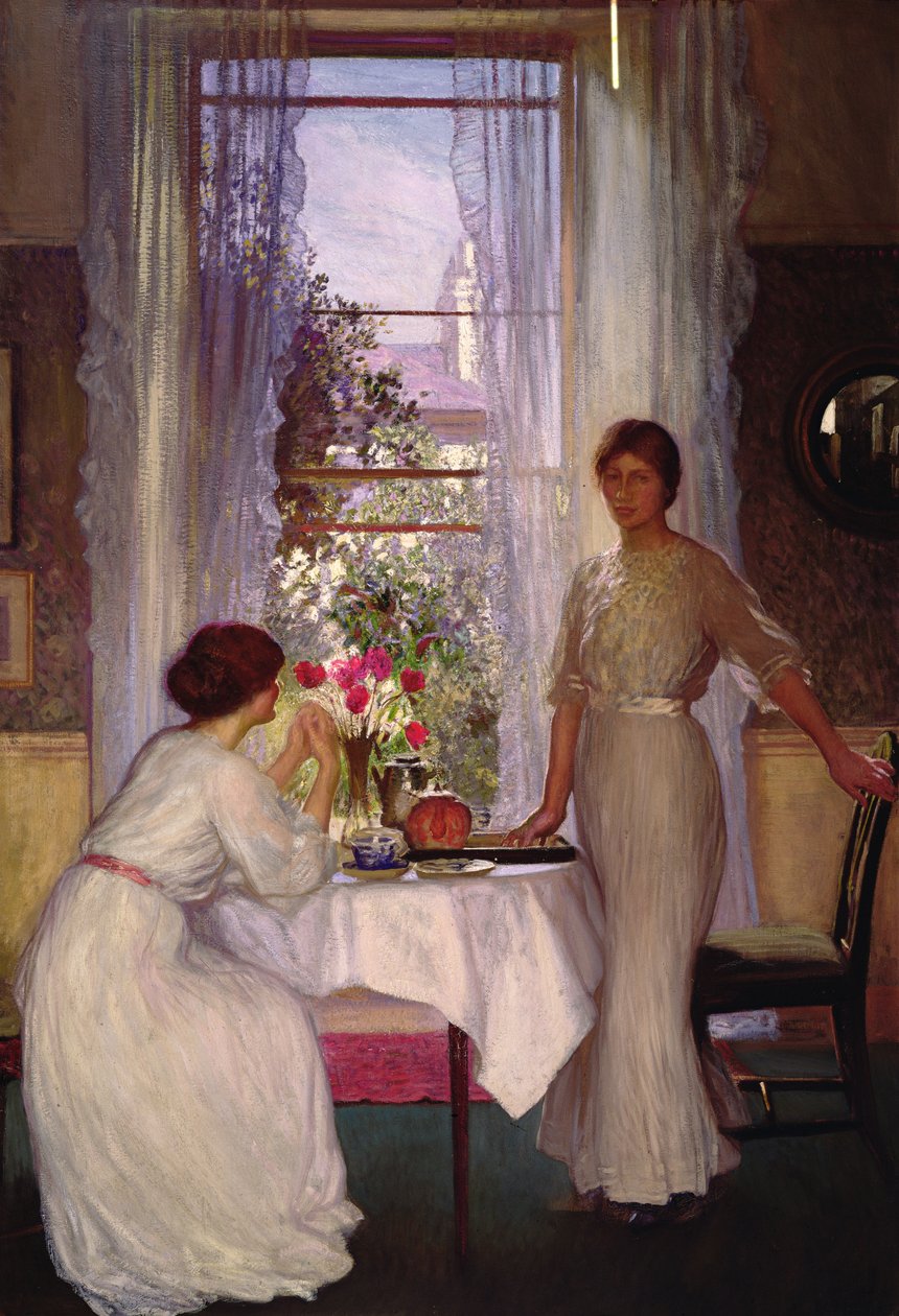 Vinduet (olje på lerret) av George Clausen