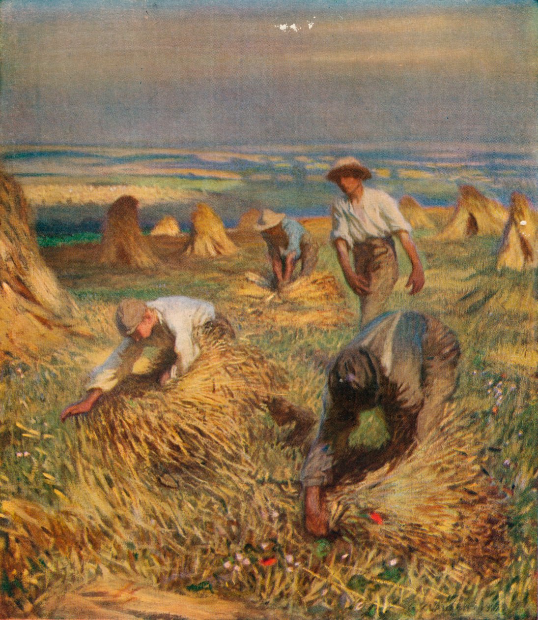 Tiing the Sheaves, 1902, 1923. av George Clausen