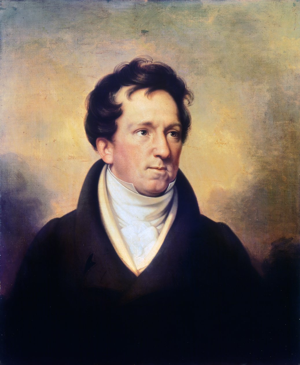 Portrett av Charles Mathews (1776-1835), engelsk skuespiller og teatersjef, maleri av George Clint (1770-1854), olje på lerret av George Clint