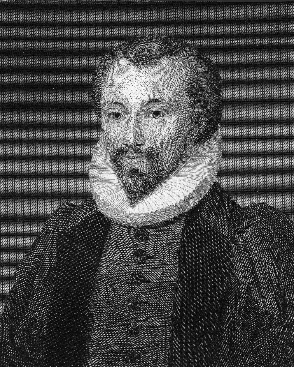Portrett av poeten John Donne 1572-1631. av George Clint