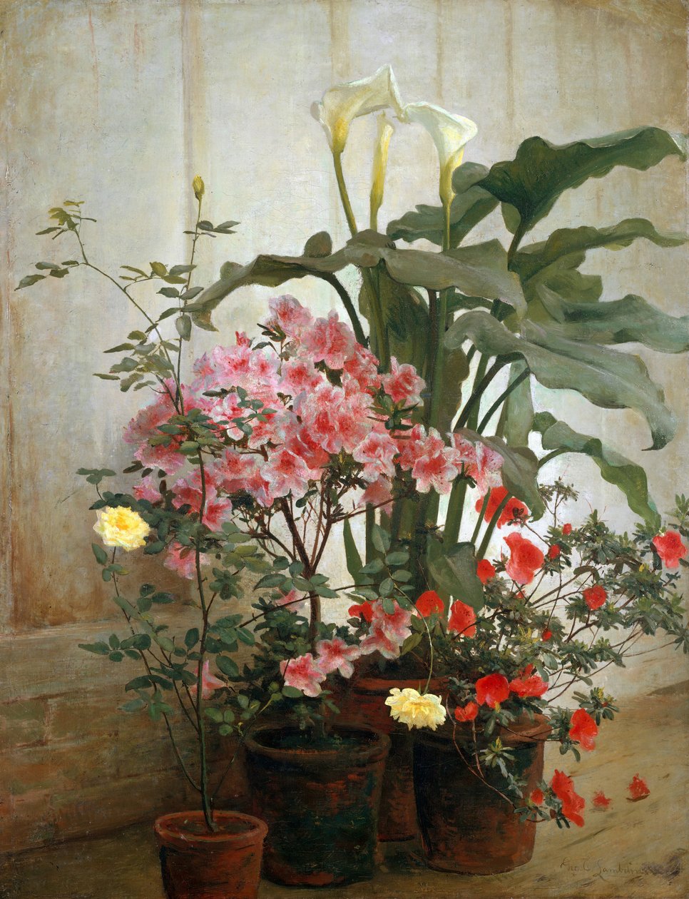 Side av et drivhus, 1870-80. av George Cochran Lambdin
