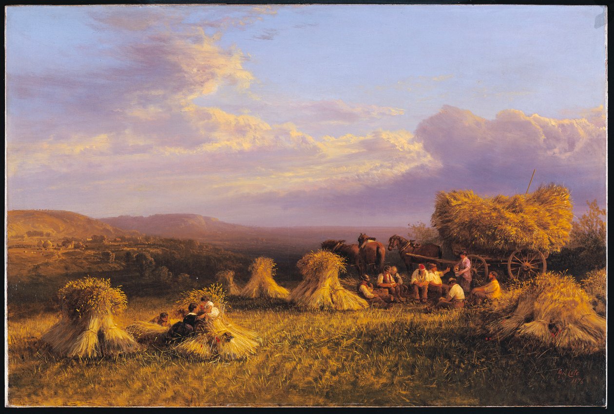 Innhøstingsscene, 1876 av George Cole