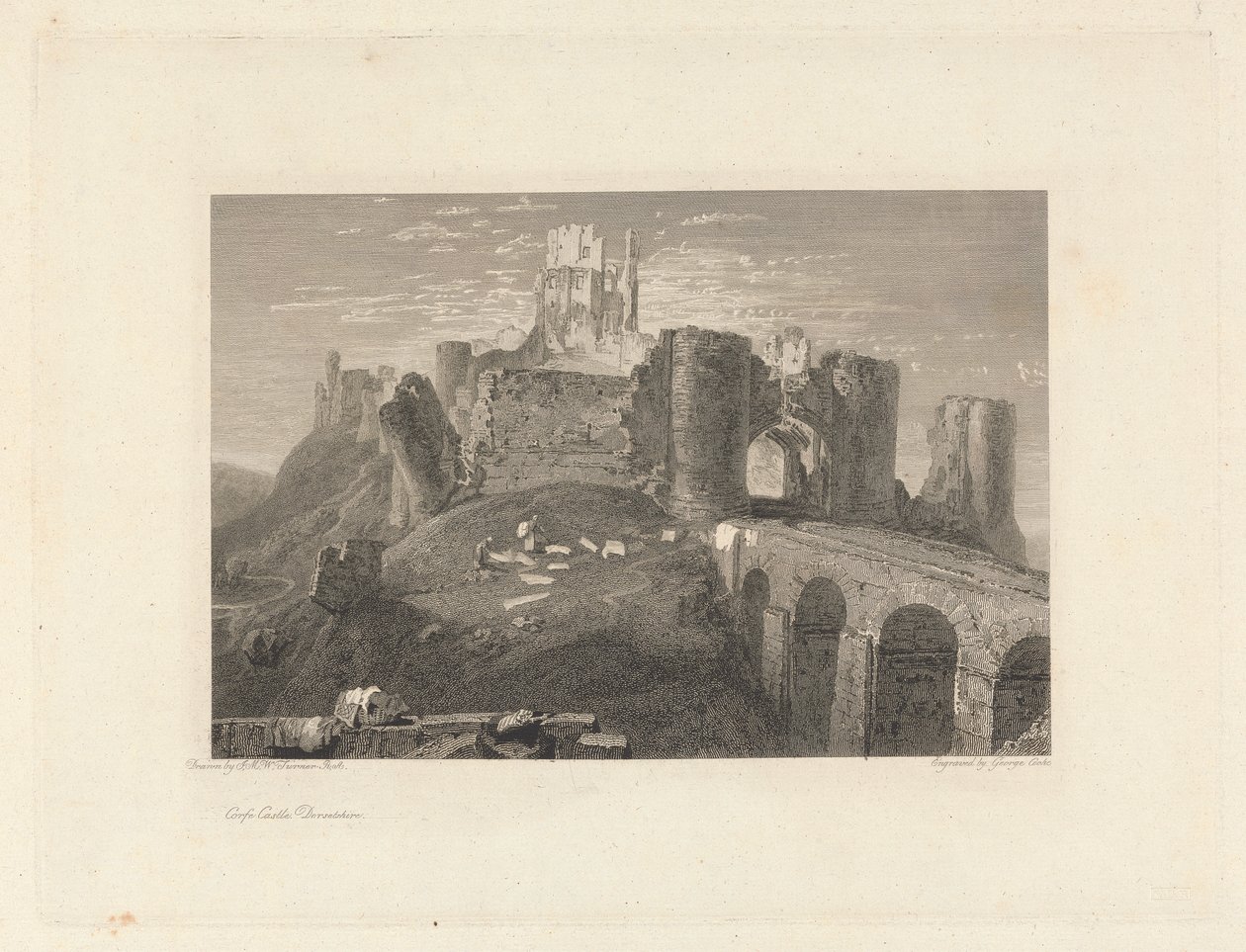 Corfe Castle, Dorsetshire av George Cooke