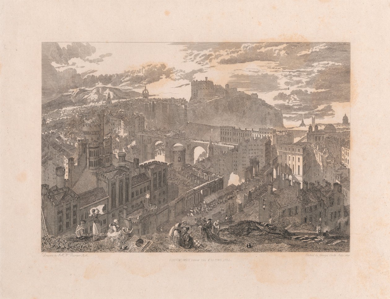 Edinburgh fra Calton Hill av George Cooke