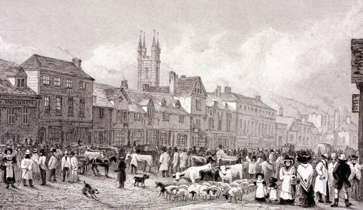 Smithfield Market, London, c1830 av George Cooke