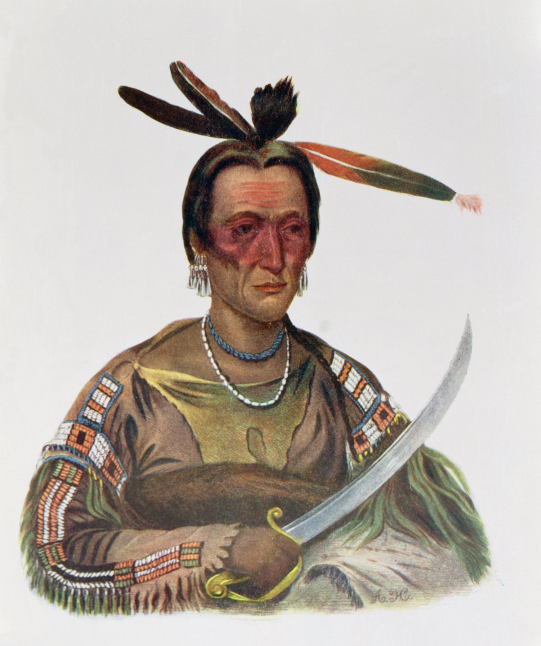 To-Ka-Cou, en Yankton Sioux-sjef, 1837, illustrasjon fra 