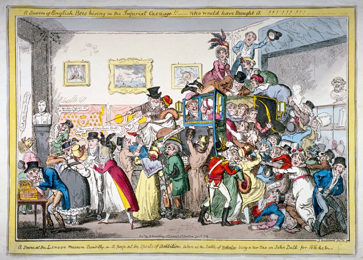 «En sverm av engelske bier hiver i den keiserlige vognen!! en scene på London Museum