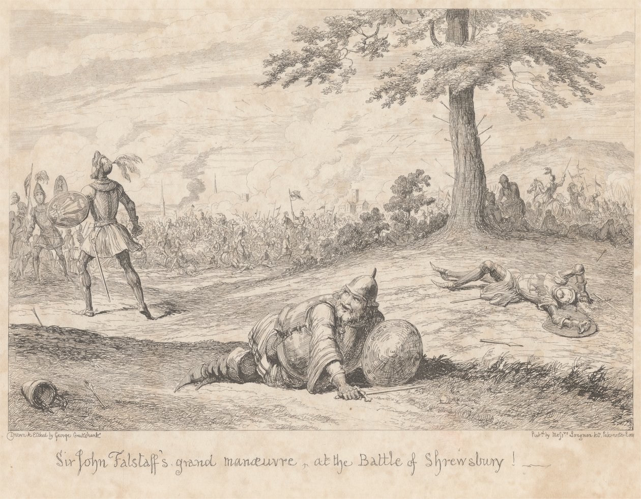 En annen del av feltet: 'Henry IV del I', akt V, scene IV av George Cruikshank