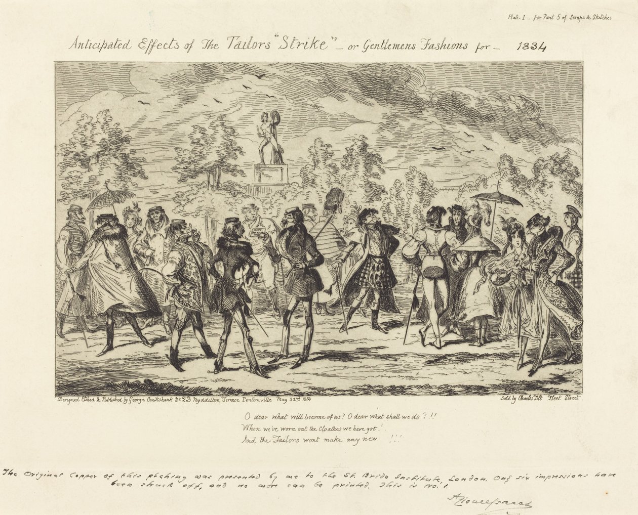 Forventede effekter av skreddernes "Strike" av George Cruikshank