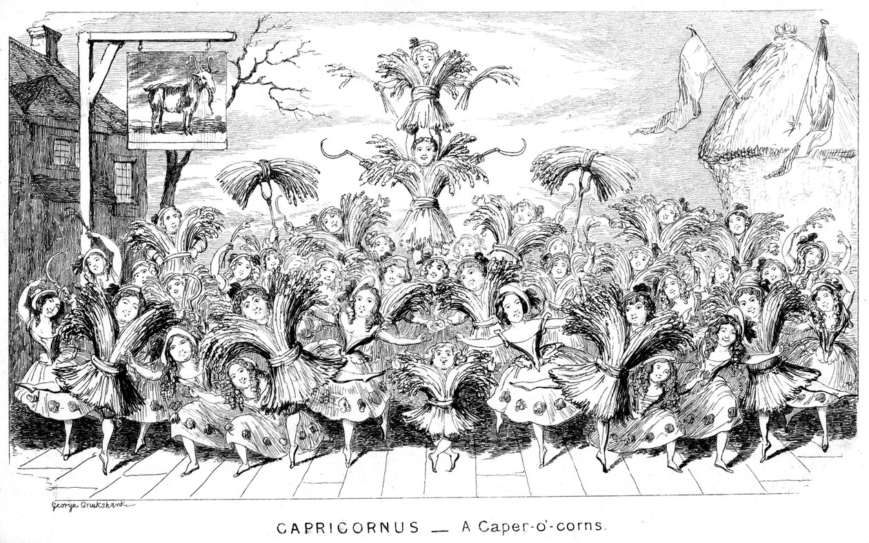 Capricornus - en Caper-o-corns, 1800-tallet. av George Cruikshank