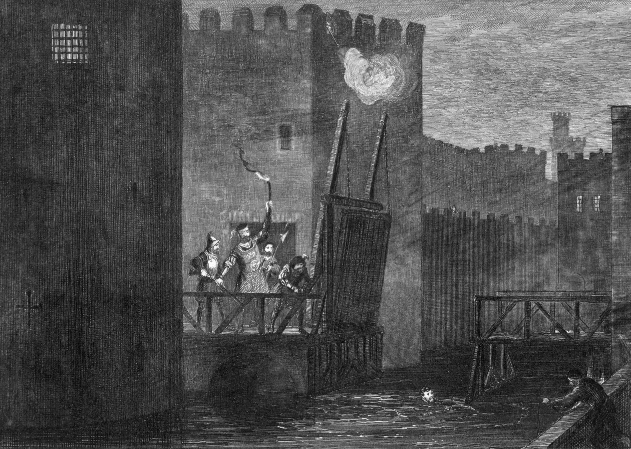 Courtenays rømme fra tårnet, 1840 av George Cruikshank