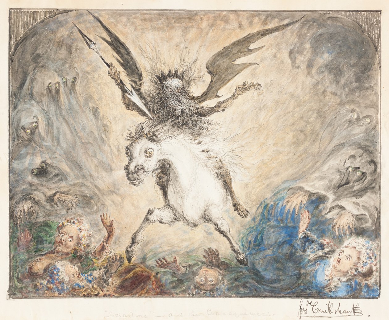 «Crinolina» - og konsekvensene [recto] av George Cruikshank